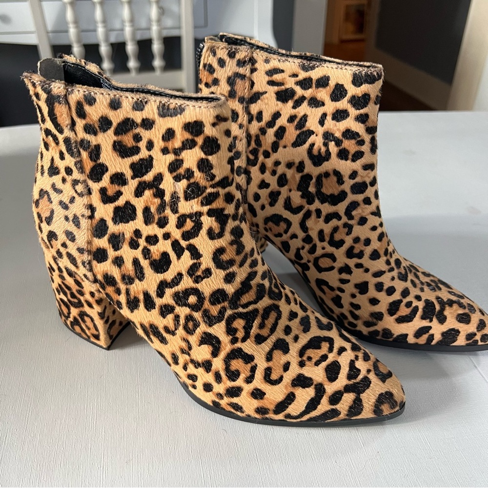 Leopard “fur” booties